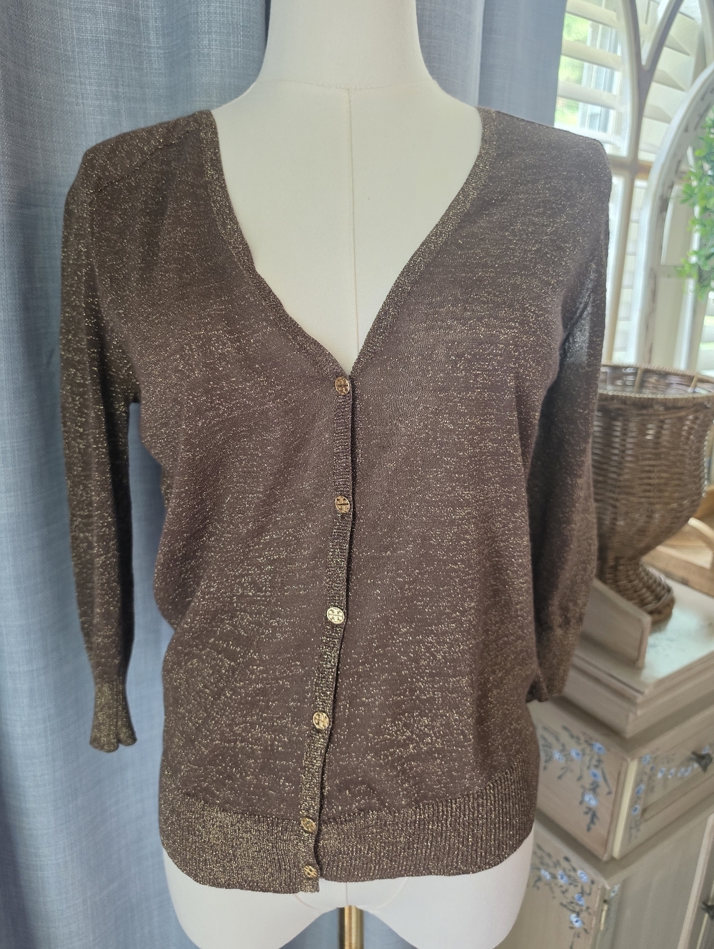 Tory Burch Cardigan Brown With Gold